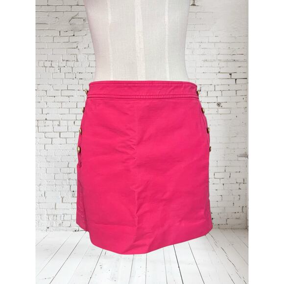 J. Crew Preppy Nautical Stretchy Denim Button Mini Skirt Size 4 - Picture 1 of 6